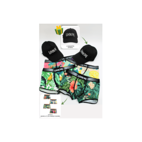 Pack 4 Boxer LM2402-67 LOOKME + 2 Casquettes Offertes